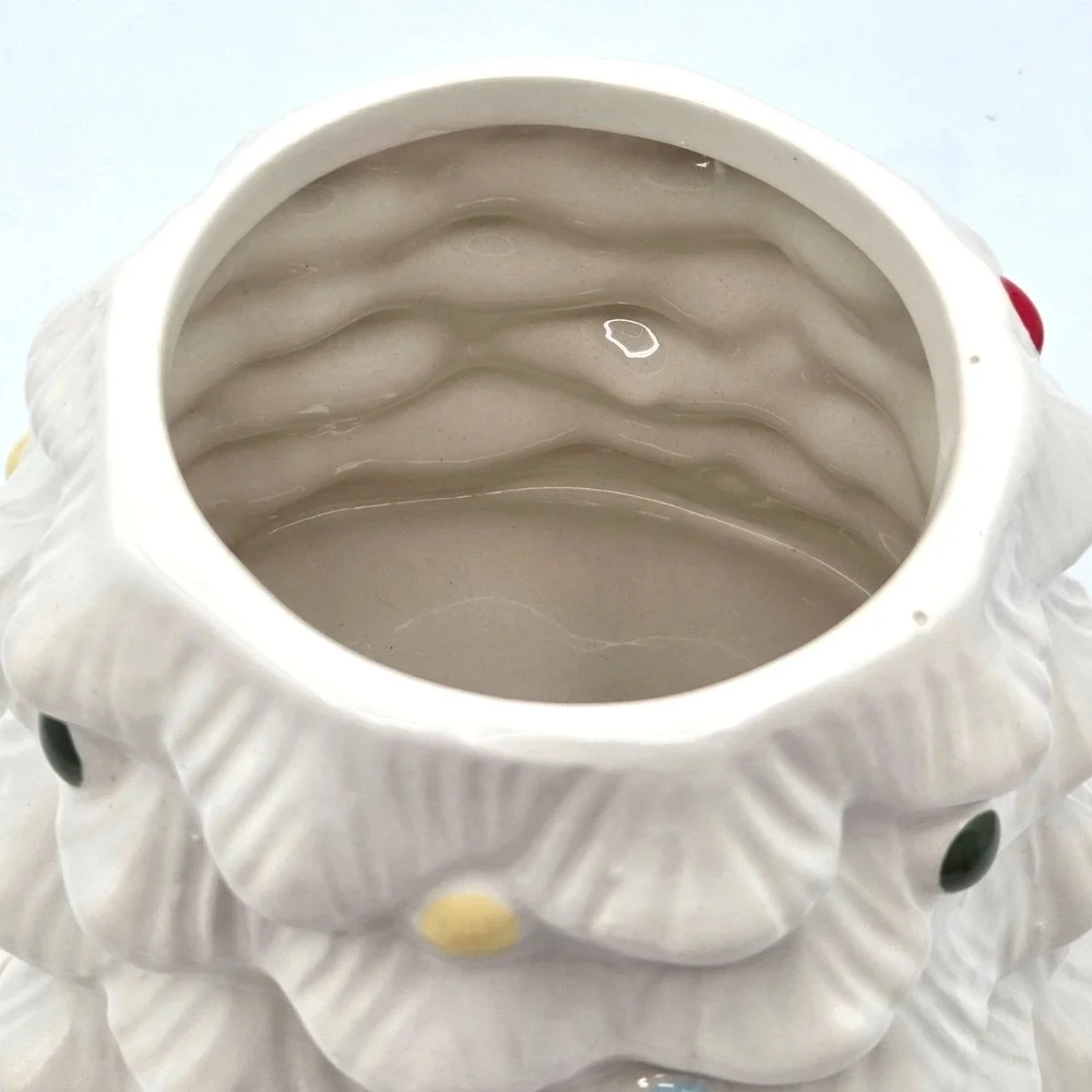 WINTER WONDER LANE WHITE CERAMIC CHRISTMAS TREE‎ COOKIE JAR